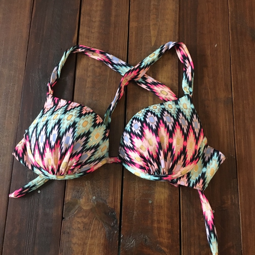 Ikat foiled bikini top